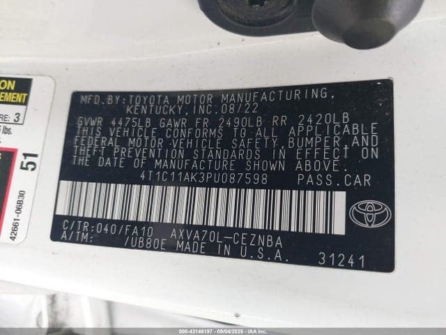 2023 TOYOTA CAMRY LE 9