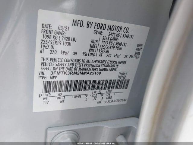 2021 FORD MUSTANG MACH-E PREMIUM 9