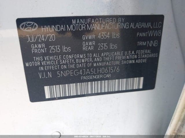 2020 HYUNDAI SONATA SE 9