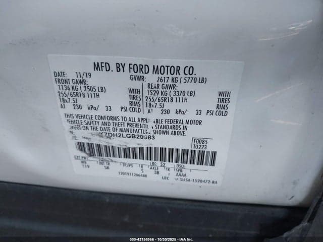 2020 FORD EXPLORER XLT 9