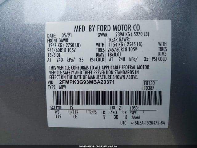 2021 FORD EDGE SE 9