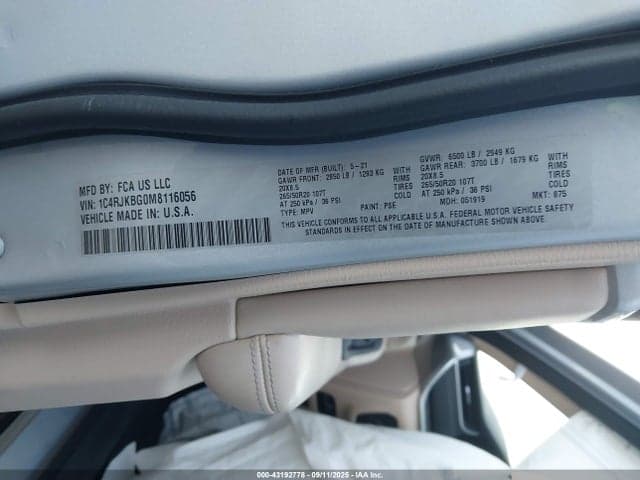 2021 JEEP GRAND CHEROKEE L LIMITED 4X4 9