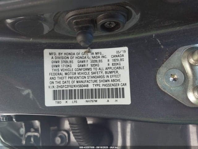 2019 HONDA CIVIC LX 9
