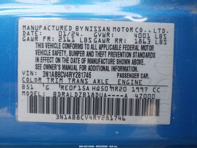 2024 NISSAN SENTRA SV XTRONIC CVT 9