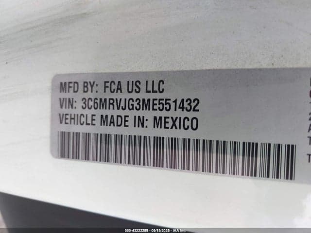 2021 RAM PROMASTER 3500 CARGO VAN HIGH ROOF 159 WB EXT 9