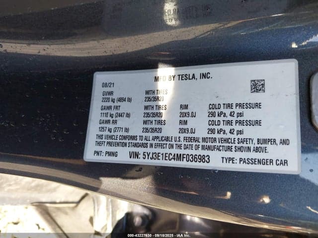 2021 TESLA MODEL 3 PERFORMANCE DUAL MOTOR ALL-WHEEL DRIVE 9