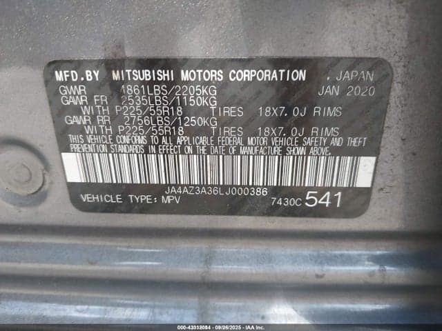 2020 MITSUBISHI OUTLANDER SEL 2.4 S-AWC 9