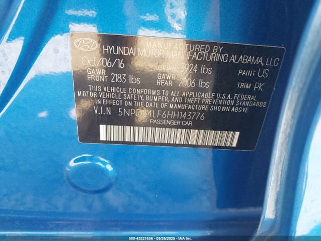 2017 HYUNDAI ELANTRA SE 9