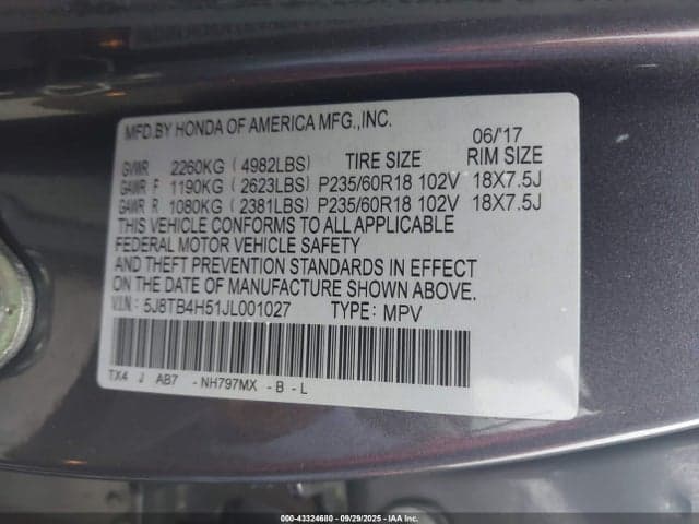 2018 ACURA RDX TECHNOLOGY ACURAWATCH PLUS PACKAGES/TECHNOLOGY PACKAGE 9