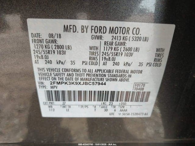 2018 FORD EDGE TITANIUM 9