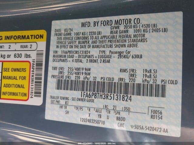 2024 FORD MUSTANG ECOBOOST PREMIUM FASTBACK 9