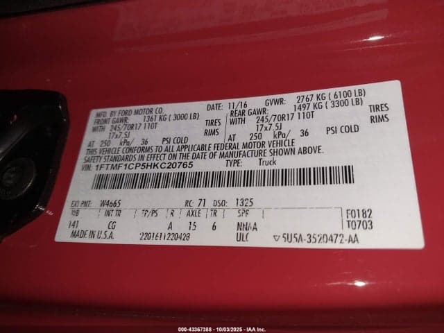 2017 FORD F-150 XL 9