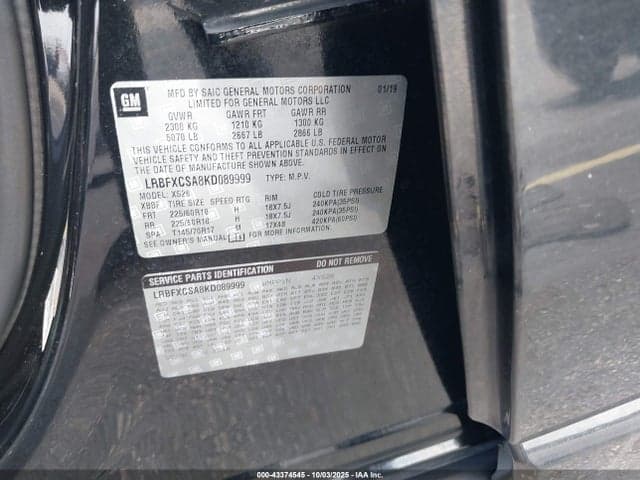 2019 BUICK ENVISION FWD ESSENCE 9