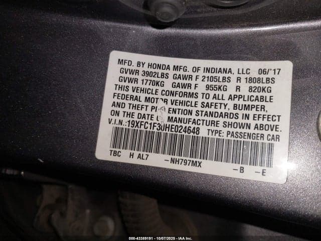 2017 HONDA CIVIC EX-T 9