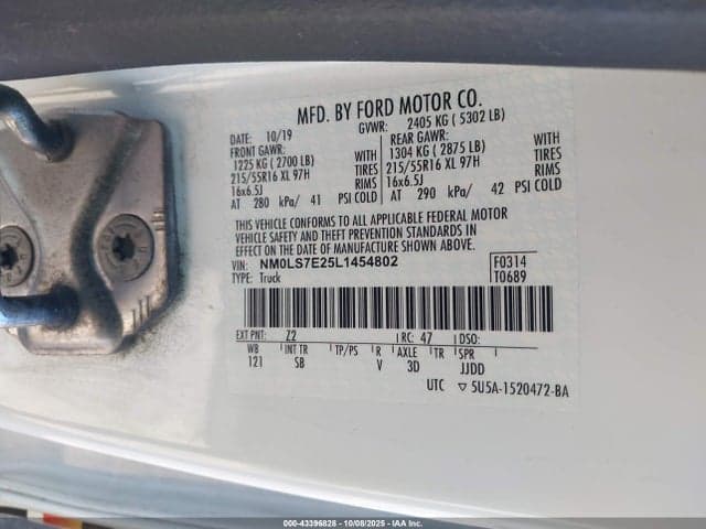 2020 FORD TRANSIT CONNECT XL 9