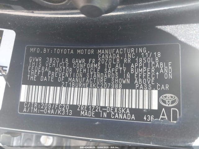 2019 TOYOTA COROLLA SE 9