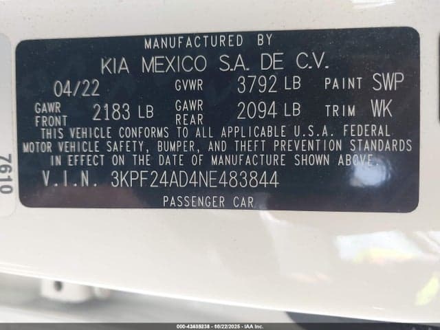 2022 KIA FORTE LXS 9