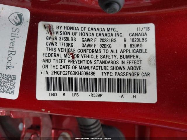 2019 HONDA CIVIC LX 9