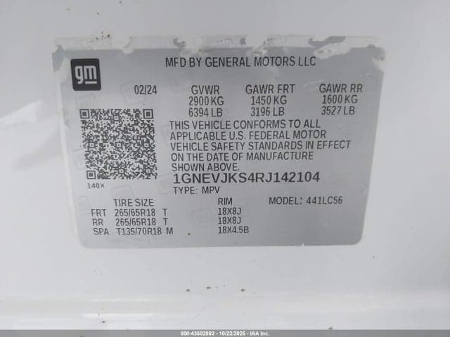 2024 CHEVROLET TRAVERSE AWD Z71 9