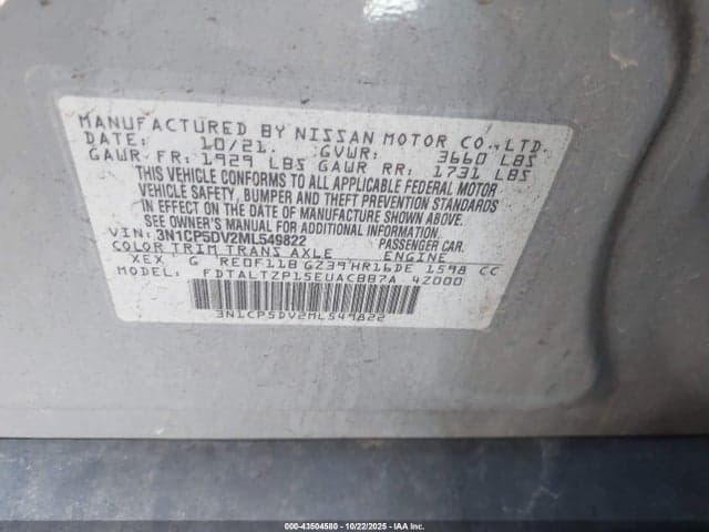 2021 NISSAN KICKS SR XTRONIC CVT 9