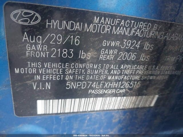 2017 HYUNDAI ELANTRA SE 9