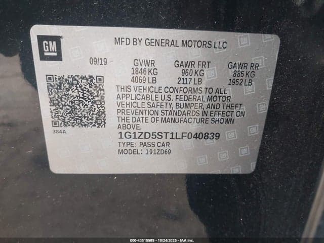 2020 CHEVROLET MALIBU FWD LT 9