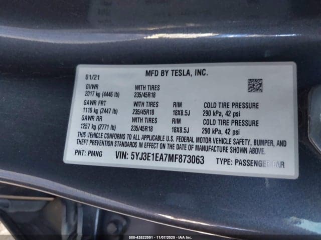 2021 TESLA MODEL 3 STANDARD RANGE PLUS REAR-WHEEL DRIVE 9
