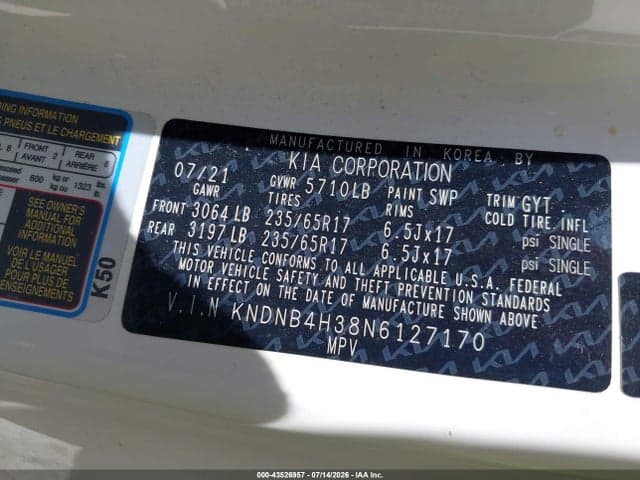 2022 KIA CARNIVAL MPV LX SEAT PACKAGE 9