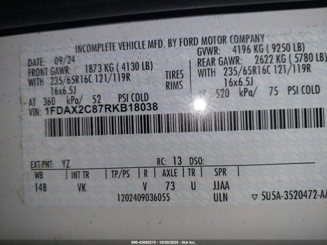2024 FORD TRANSIT-350 PASSENGER VAN XL 9