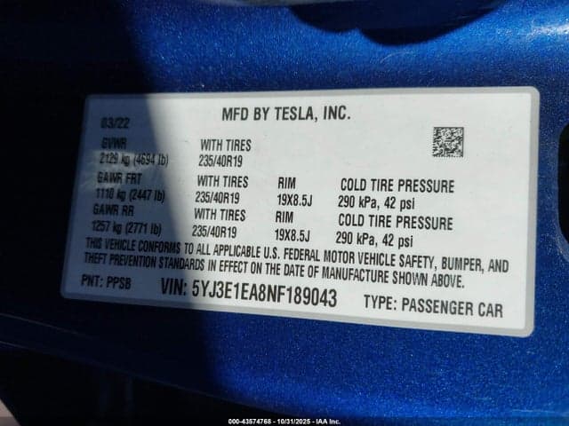 2022 TESLA MODEL 3 REAR-WHEEL DRIVE 9