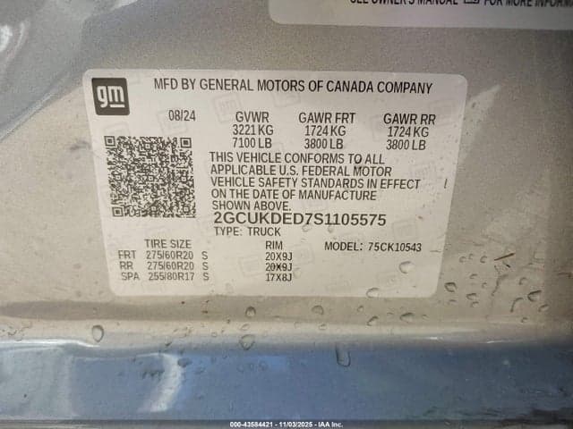 2025 CHEVROLET SILVERADO 1500 4WD STANDARD BED LT 9