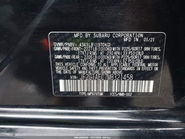 2021 SUBARU CROSSTREK PREMIUM 9