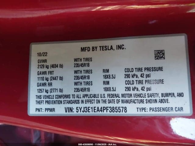 2023 TESLA MODEL 3 REAR-WHEEL DRIVE 9