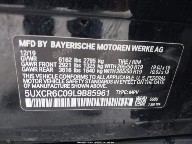 2020 BMW X5 XDRIVE40I 9