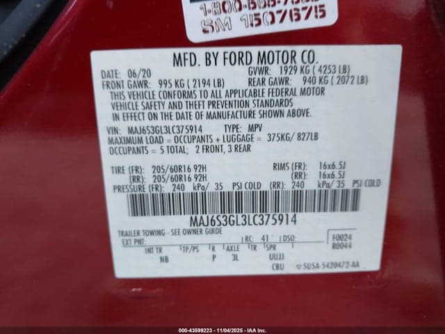 2020 FORD ECOSPORT SE 9