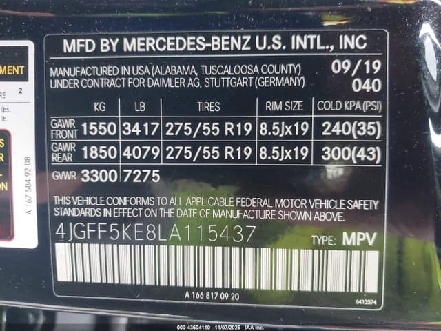 2020 MERCEDES-BENZ GLS 450 4MATIC 9