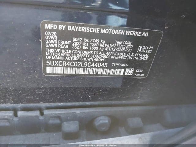 2020 BMW X5 SDRIVE40I 9