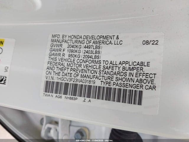 2022 HONDA ACCORD HYBRID SPORT 9