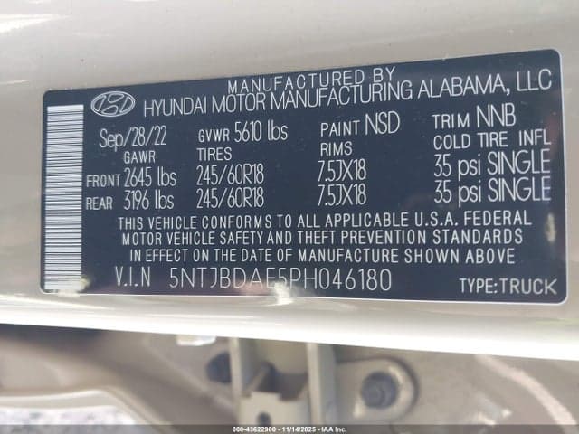 2023 HYUNDAI SANTA CRUZ SEL 9