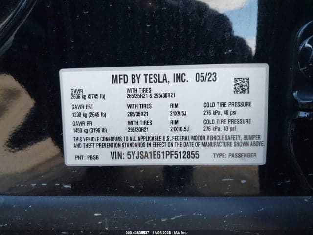 2023 TESLA MODEL S PLAID TRI MOTOR ALL-WHEEL DRIVE 9