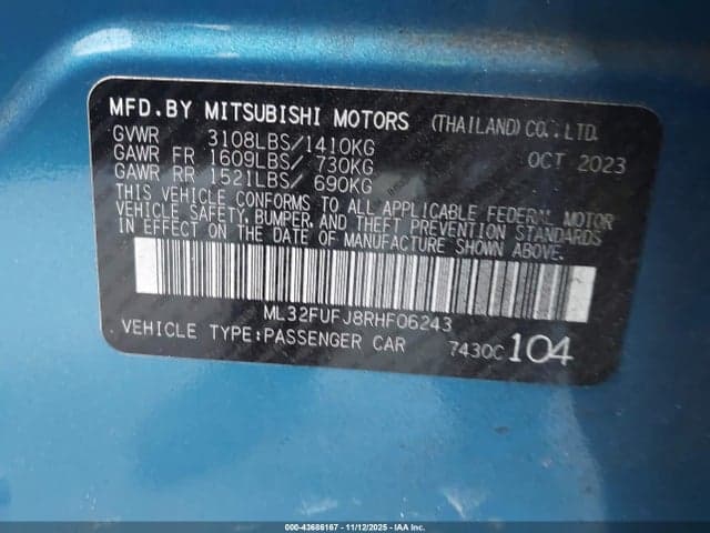 2024 MITSUBISHI MIRAGE G4 BLACK EDITION/ES/LE 9