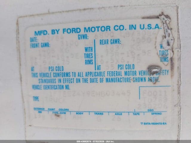1984 FORD ECONOLINE E250 VAN 9