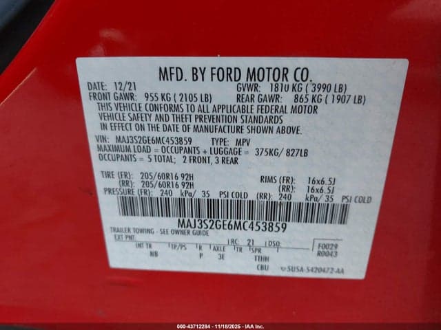 2021 FORD ECOSPORT SE 9