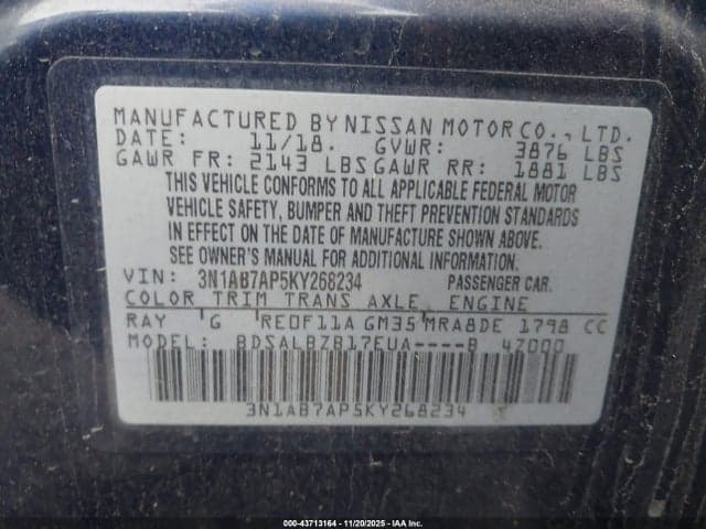 2019 NISSAN SENTRA S 9