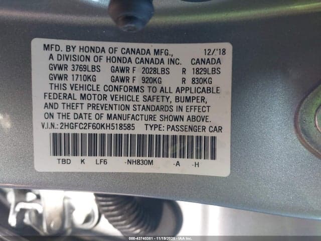 2019 HONDA CIVIC LX 9