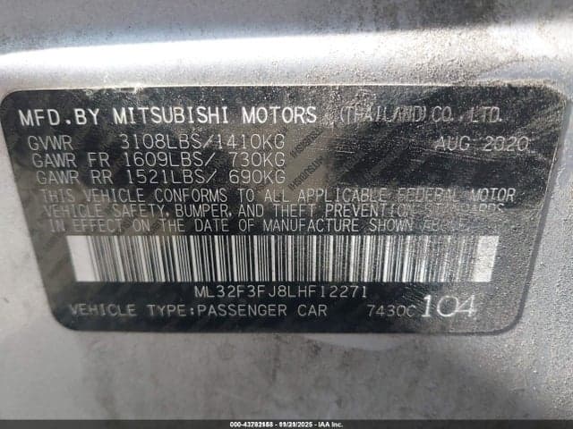 2020 MITSUBISHI MIRAGE G4 ES 9