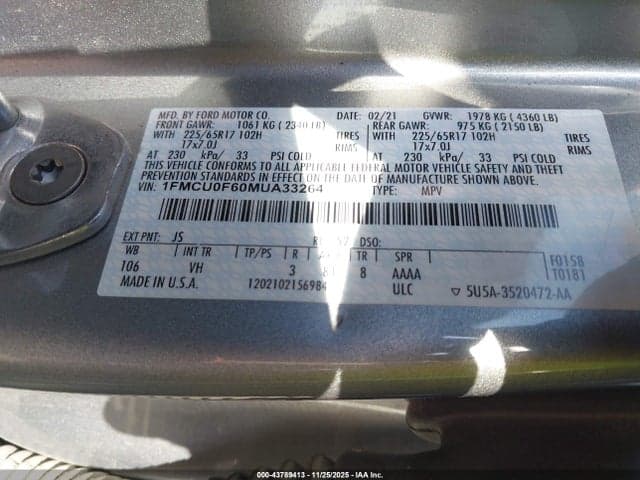 2021 FORD ESCAPE S 9