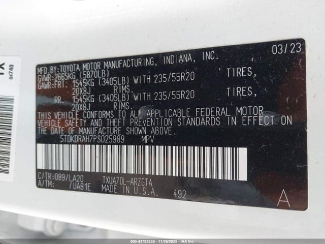 2023 TOYOTA HIGHLANDER PLATINUM 9