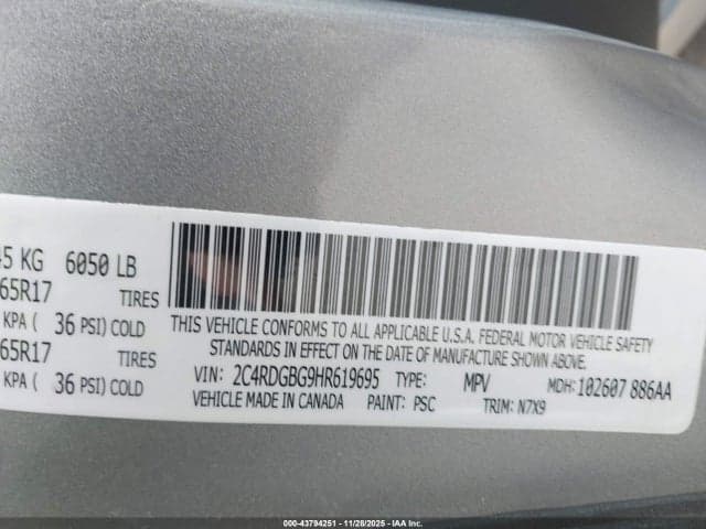 2017 DODGE GRAND CARAVAN SE PLUS 9