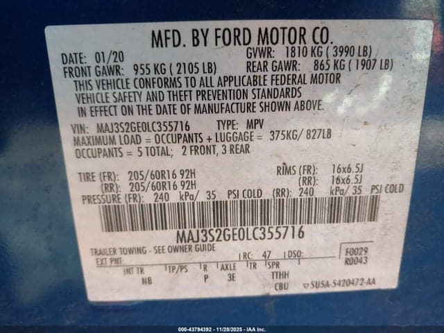2020 FORD ECOSPORT SE 9
